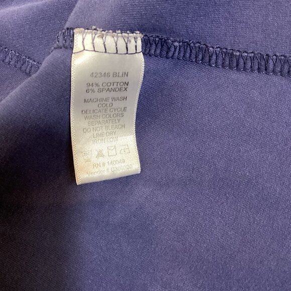 Chadwicks of Boston Midi Dress Short Sleeve Swing Skirt Cotton Sz M Blue 275B - Picture 7 of 7